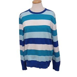 Le Chateau Unisex Relaxed Fit Striped Cotton Sweater- Sz. Med